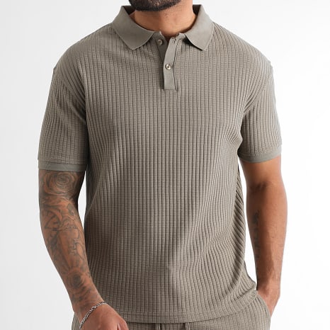 LBO - Polo Manches Courtes Texturé 3693 Marron