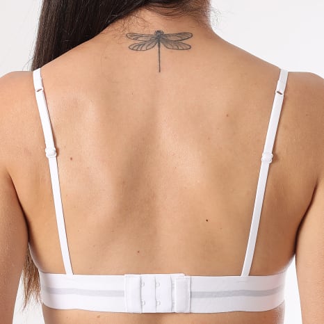 Calvin Klein - Sostén A Rayas Mujer 8248 Blanco Negro