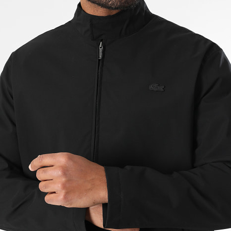 Lacoste - Chaqueta Con Zip Logo Bordado Cocodrilo Negro