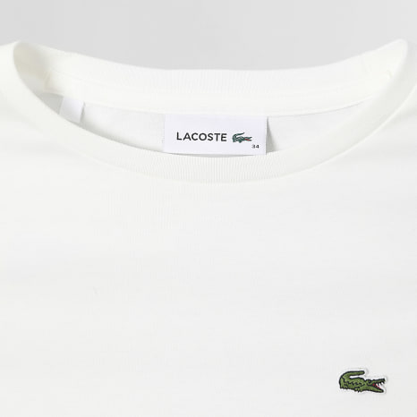 Lacoste - Vestido Mujer Logo Bordado Cocodrilo Blanco