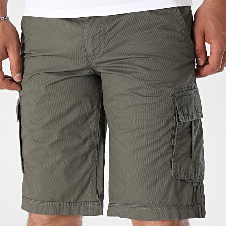 Teddy Smith - Short Cargo A Rayures Sytro 3 10411562D Vert Kaki