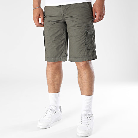 Teddy Smith - Short Cargo A Rayures Sytro 3 10411562D Vert Kaki