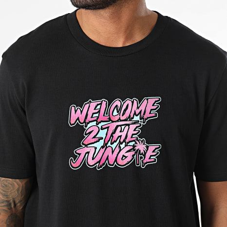Mougli x La Jungle - Tee Shirt Oversize Welcome 2 The Jungle Black Pink