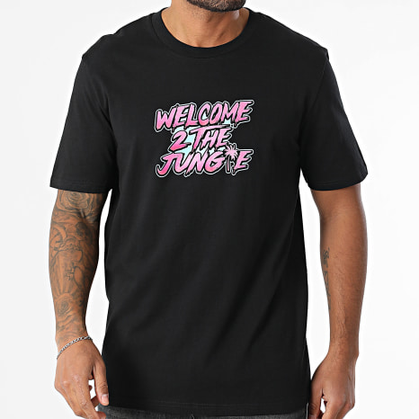 Mougli x La Jungle - Tee Shirt Oversize Welcome 2 The Jungle Black Pink