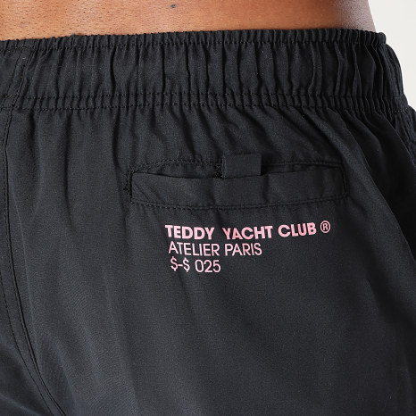 Teddy Yacht Club - Short De Bain Outline Noir Rose Clair