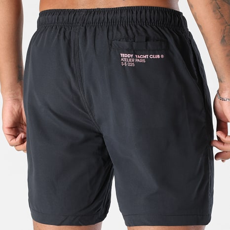 Teddy Yacht Club - Short De Bain Outline Noir Rose Clair