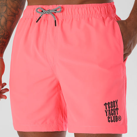 Teddy Yacht Club - Short De Bain Street Roll Rose Fluo Noir