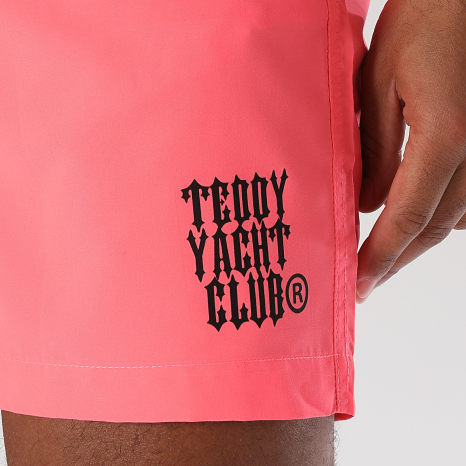 Teddy Yacht Club - Short De Bain Street Roll Rose Fluo Noir