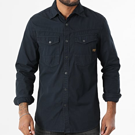 G-Star - Chemise Manches Longues Slim Dakota D25223-D385 Bleu Marine