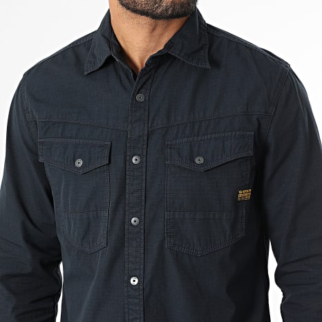 G-Star - Chemise Manches Longues Slim Dakota D25223-D385 Bleu Marine
