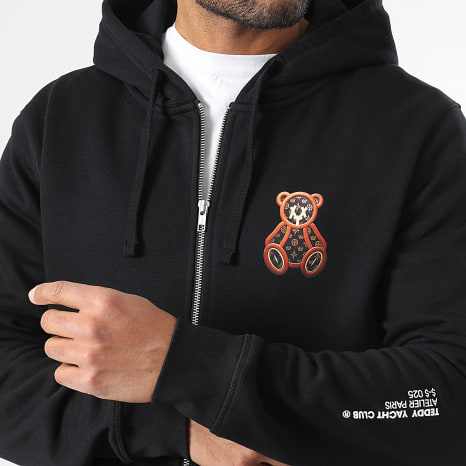 Teddy Yacht Club - Sudadera Con Capucha Zippé Pequeño Lthr Negro