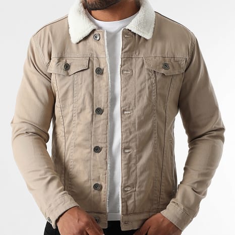 LBO - Chaqueta Vaquero Interior de Borrego 3834 Denim Beige
