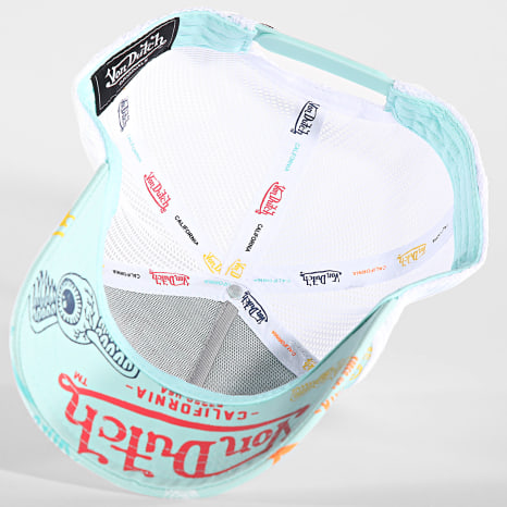 Von Dutch - Casquette Trucker VD-1-CT Blanc Bleu Turquoise Clair