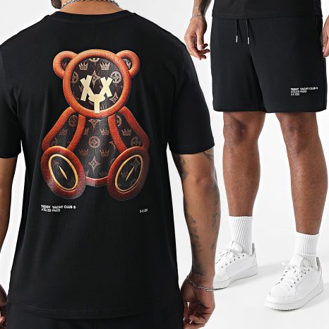 Teddy Yacht Club - LTHR Black Tee Shirt and Jogging Shorts Set
