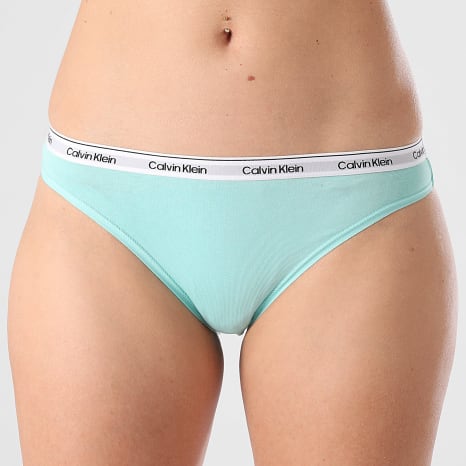 Calvin Klein - Set di 3 mutandine da donna QD5207E Nero Blu Turchese Bianco Calvin Klein - Set di 3 mutandine da donna QD5207E Nero Blu Turchese Bianco