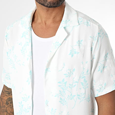 Uniplay - Chemise Manches Courtes 155 Blanc Bleu Clair