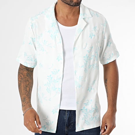 Uniplay - Chemise Manches Courtes 155 Blanc Bleu Clair