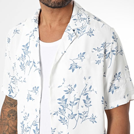 Uniplay - Chemise Manches Courtes 155 Blanc Bleu Marine