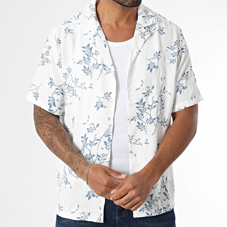 Uniplay - Chemise Manches Courtes 155 Blanc Bleu Marine