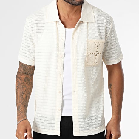 Classic Series - Chemise Manches Courtes Texturée 041 Beige Clair