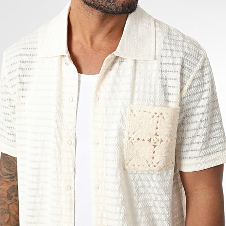 Classic Series - Chemise Manches Courtes Texturée 041 Beige Clair