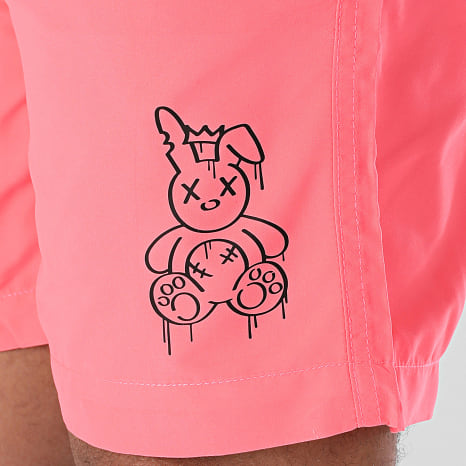 Sale Môme Paris - Short De Bain Lapin King Rose Fluo Noir