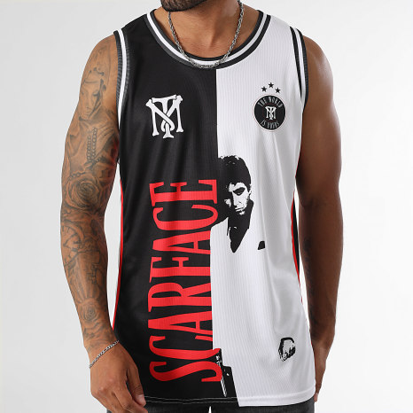 Scarface - Débardeur Collector Jersey Tony Montana Negro Blanco