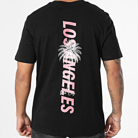Luxury Lovers - Tee Shirt Oversize Los Angeles Palm Negro Rosa