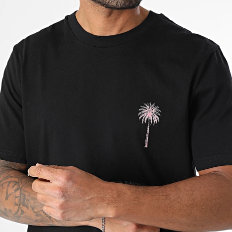 Luxury Lovers - Tee Shirt Oversize Los Angeles Palm Negro Rosa