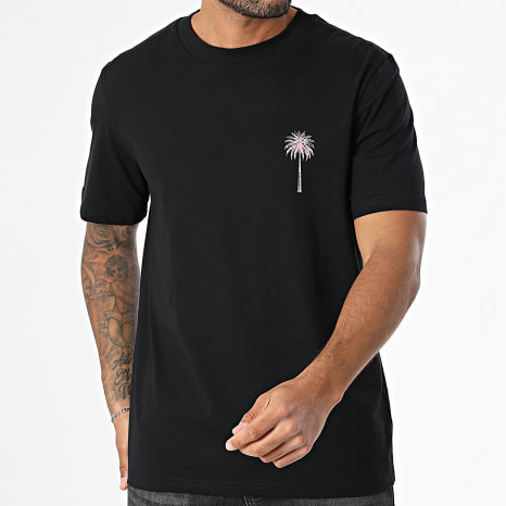 Luxury Lovers - Tee Shirt Oversize Miami Palm Negro Rosa