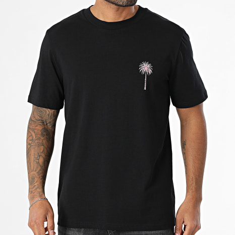 Luxury Lovers - Tee Shirt Oversize Miami Palm Negro Rosa