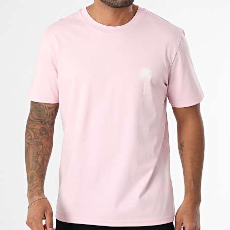 Luxury Lovers - Tee Shirt Oversize Miami Palm Rose Blanc