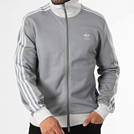 Adidas Originals - Beckenbauer JP1226 Grey Stripe Zip Jacket - Ryses