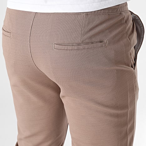 Classic Series - Pantalon Uni Slim Fit 015 Beige Foncé