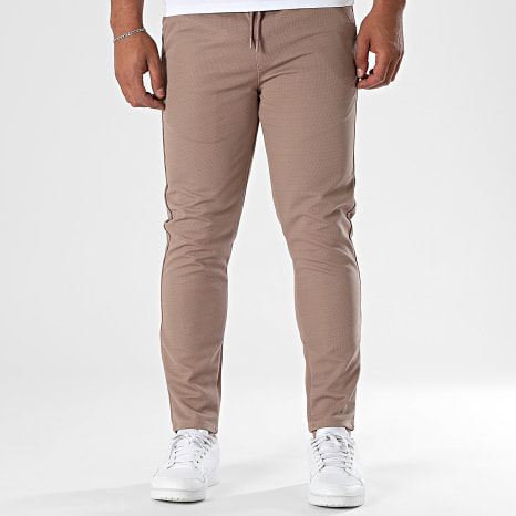Classic Series - Pantalon Uni Slim Fit 015 Beige Foncé
