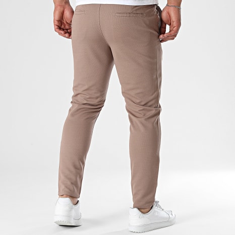 Classic Series - Pantalon Uni Slim Fit 015 Beige Foncé