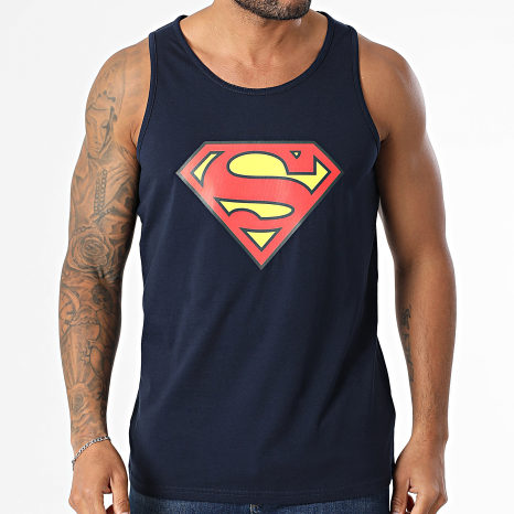 Superman - Camiseta Sin Mangas Superman NAVY Azul Marino
