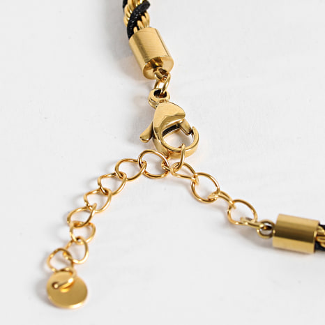 Classic Series - Pulsera Trenzada 514 Negra Dorada