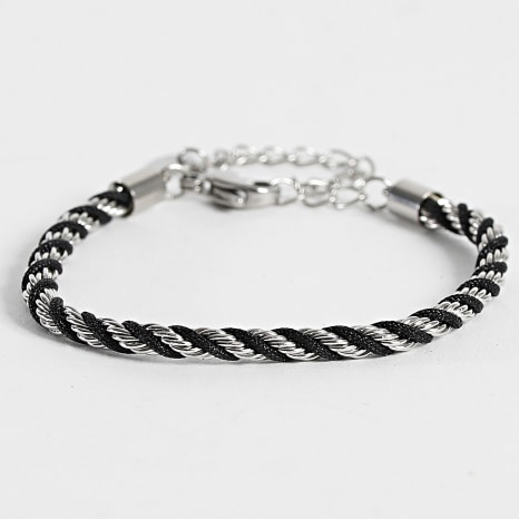 Classic Series - Bracelet Torsadé 515 Noir Argenté