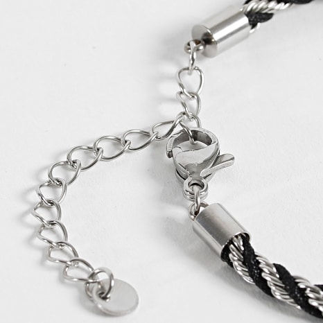 Classic Series - Bracelet Torsadé 515 Noir Argenté