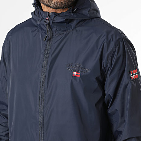 Geographical Norway - Coupe-Vent Capuche Zippé 609 Bleu Marine