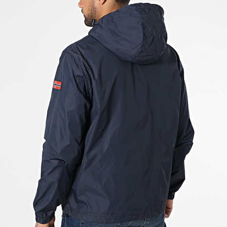 Geographical Norway - Coupe-Vent Capuche Zippé 609 Bleu Marine