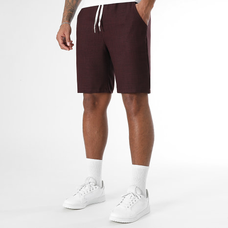LBO - Ensemble Chemise Manches Courtes Et Short Effet Lin 2091 Bordeaux