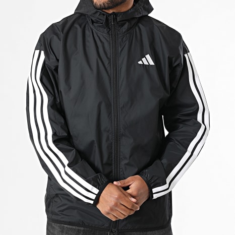 Adidas Sportswear - 3 Stripes Zip Hooded Jacket JE6325 Black - Ryses