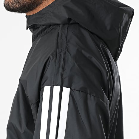 Adidas Sportswear - 3 Stripes Zip Hooded Jacket JE6325 Black - Ryses