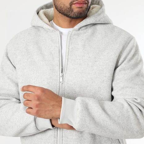 LBO - Textured Sherpa Hooded Jacket 2096 Lichtgrijs