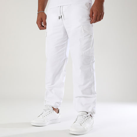 LBO - Pantalon Cargo Relaxed Chevilles Resserrées 3849 Blanc LBO - Pantalon Cargo Relaxed Chevilles Resserrées 3849 Blanc
