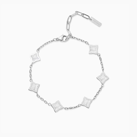 Make It Shine - Flower Bracelet Silver White