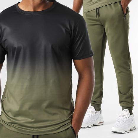 Classic Series - Conjunto De Chándal Degradado 0325 Negro Verde Caqui
