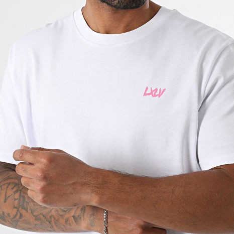Luxury Lovers - Tee Shirt Oversize South Beach Motors Club Rose Blanc